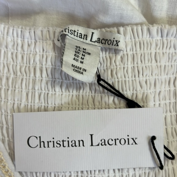NWT Christian Lacroix white embroidered midi dress - Picture 7 of 7